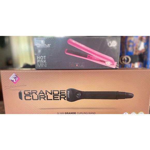 Cool Grande Tourmaline Curler Wand 32MM ⭐️ NIB Bonus Mini Royal Ceramic Iron 🎀 - Picture 2 of 9